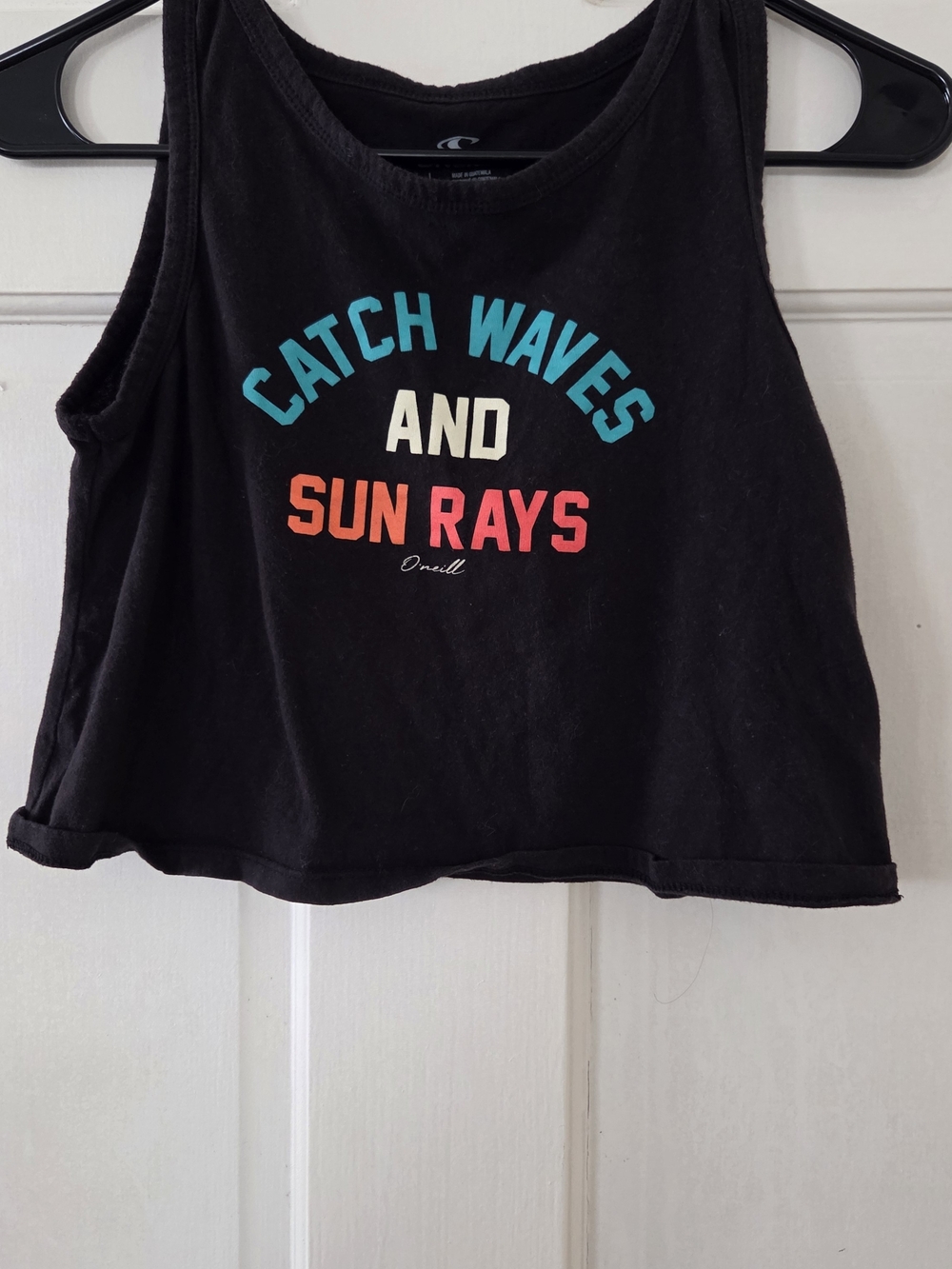 O'Neill Black Crop Tank - "Catch Waves and Sun Rays"